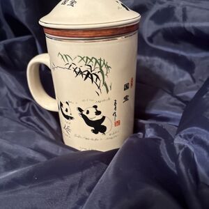 World Market Panda Tea Mug with Loose Leaf Tea‎ Strainer